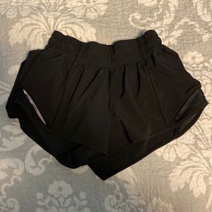 black lululemon (hotty) shorts